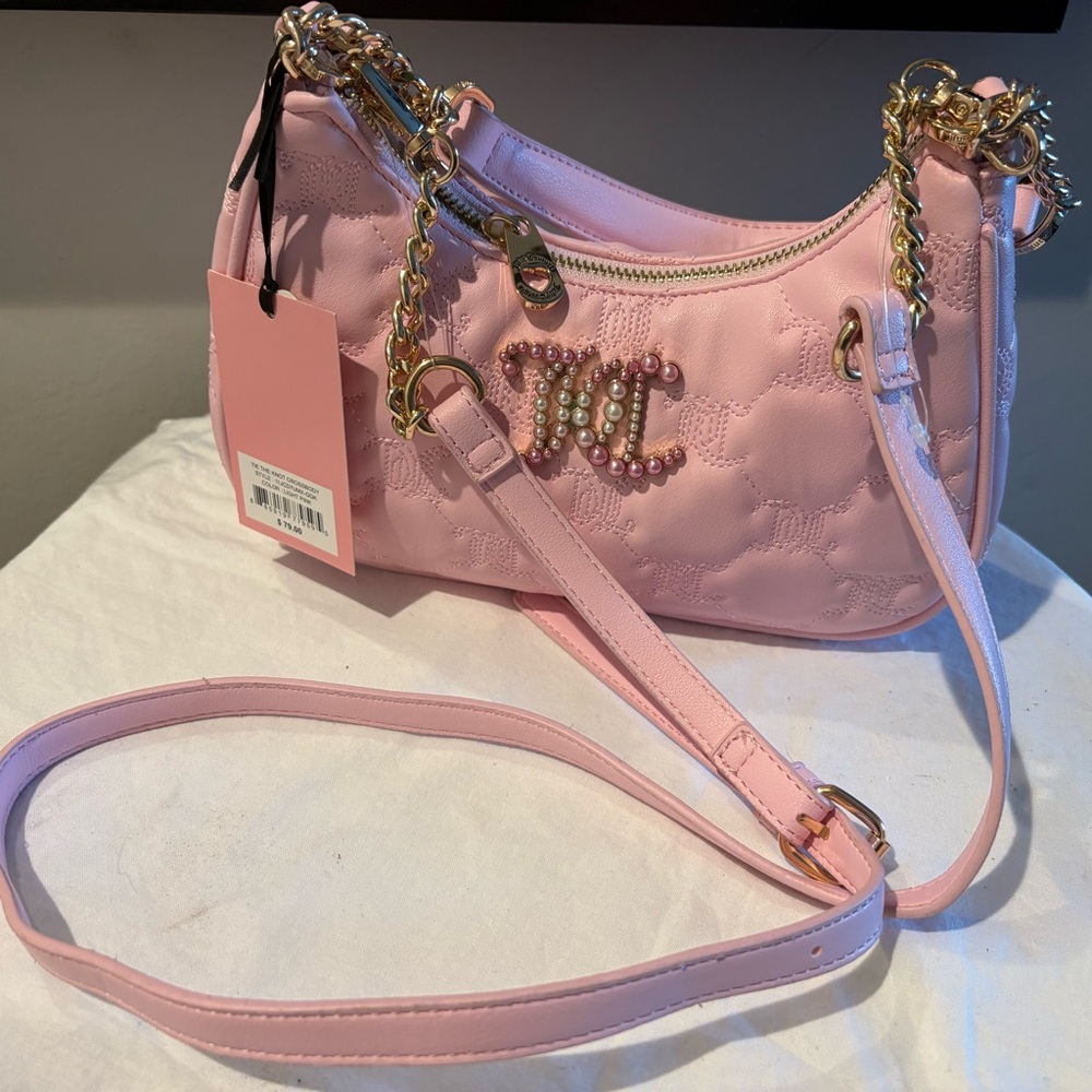 Juicy Couture Light Pink Quilted Shoulder Bag